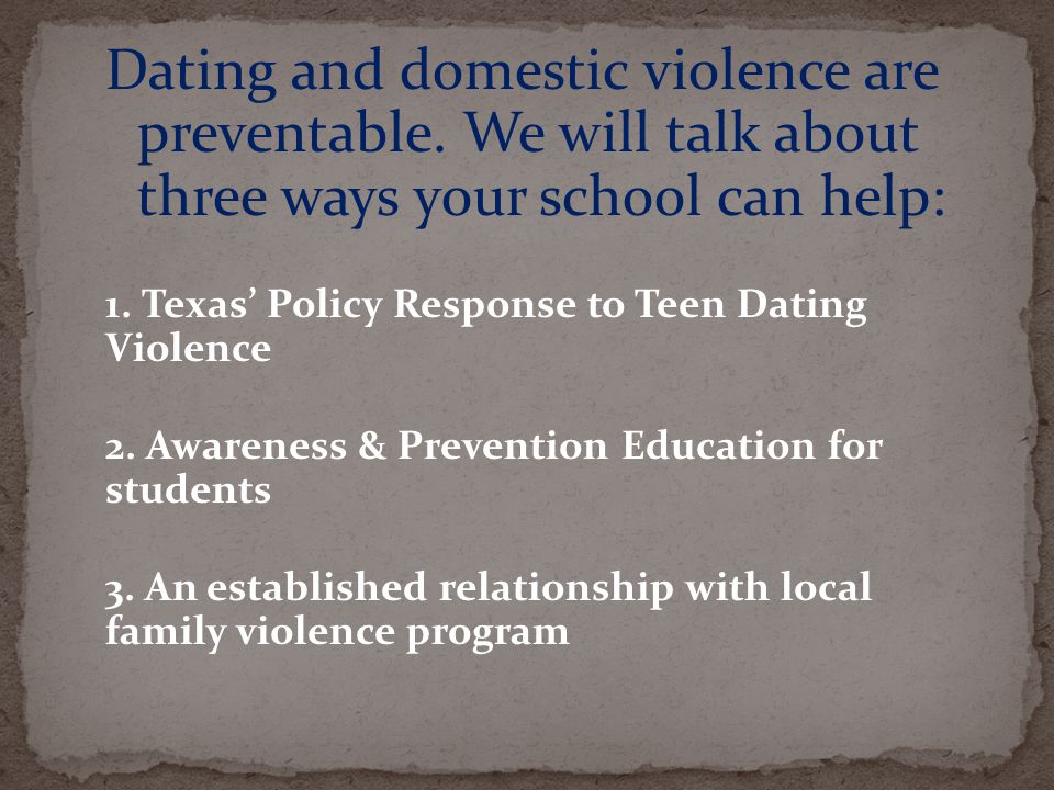 Dating violence education requirements in texas schools